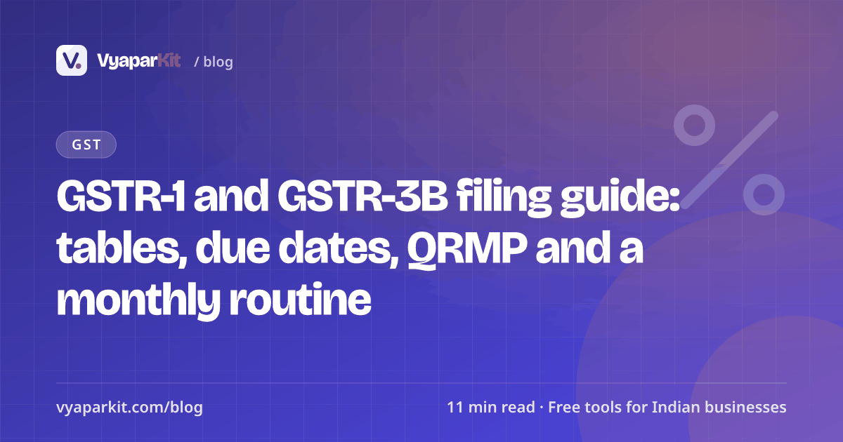 GSTR-1 and GSTR-3B filing guide: tables, due dates, QRMP and a monthly routine